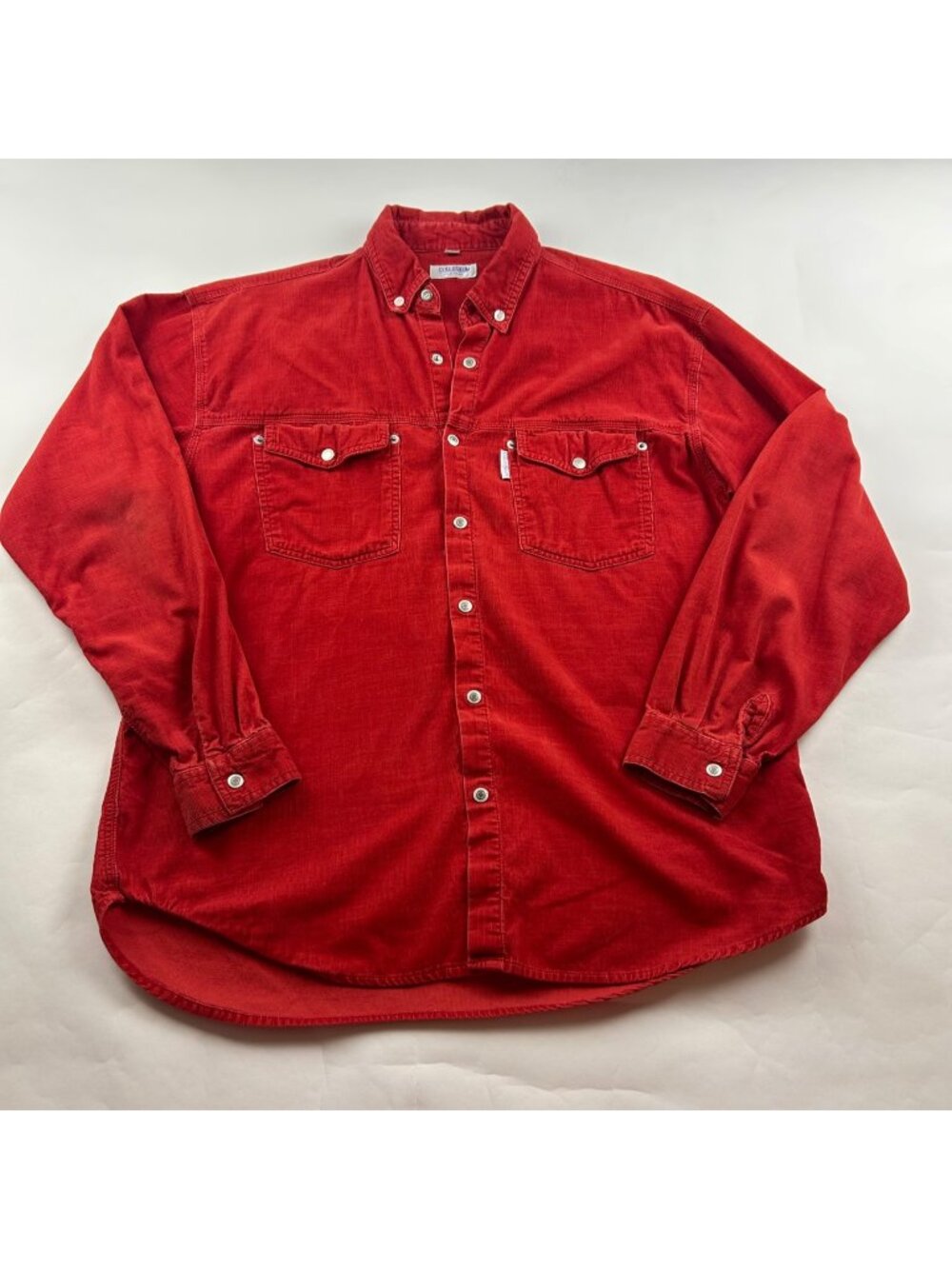 Colloseum Vintage Men's Vintage Red Pincord Snap Front Western Shirt M